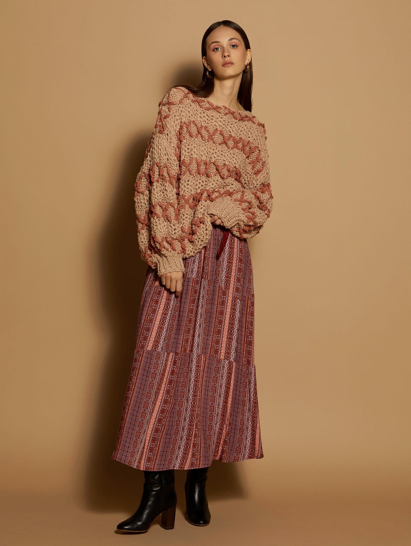 Handmade Knit Sweater Brown