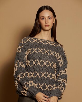 Meisïe Handmade Knit Sweater Grey