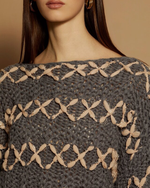 Meisïe Handmade Knit Sweater Grey