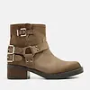 Ladies Biker Boots Low Suede