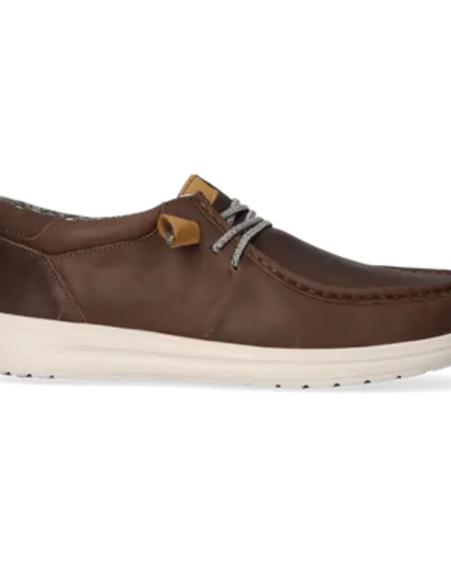 Hey Dude Wally Grip Craft Leather Grey