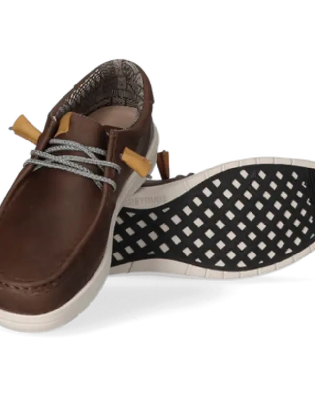 Hey Dude Wally Grip Craft Leather Grey