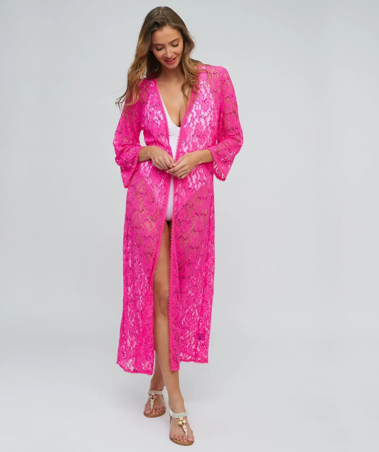 Belize Kimono - Fuchsia