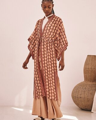 NKN Nekane Long Printed Kimono Aligora Black