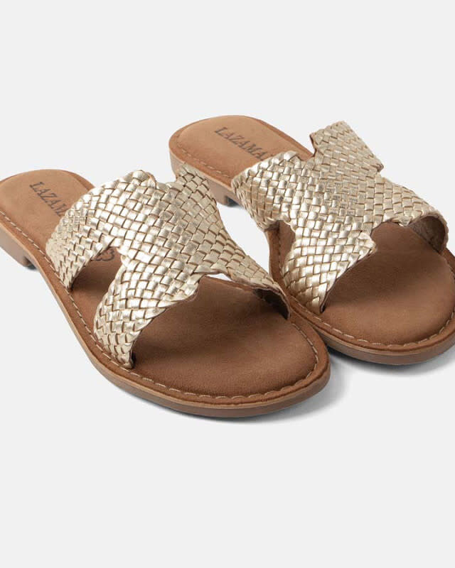 Lazamani Basic Mules Ladies Slipper Gold