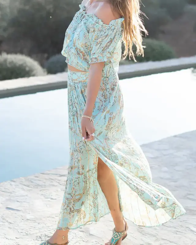 Ibzmode Skirt Santi Paisley Mint