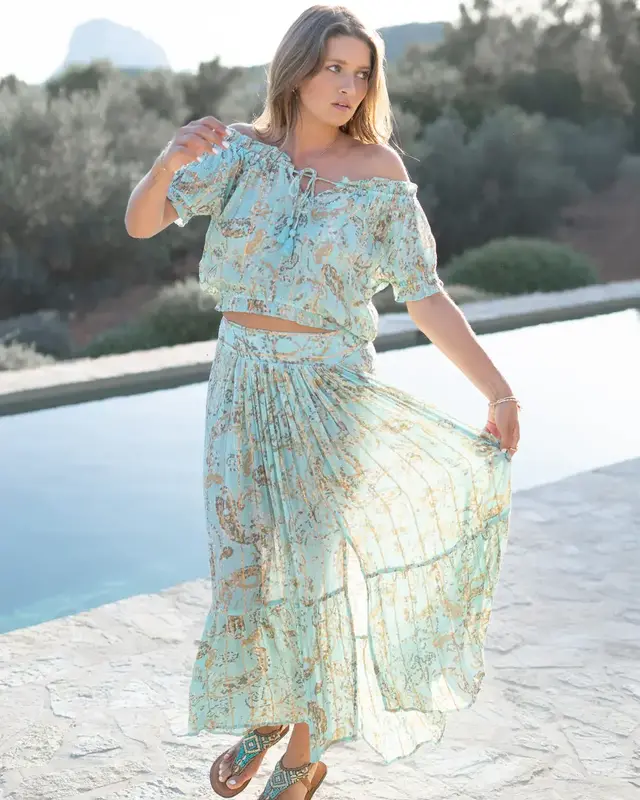 Ibzmode Skirt Santi Paisley Mint
