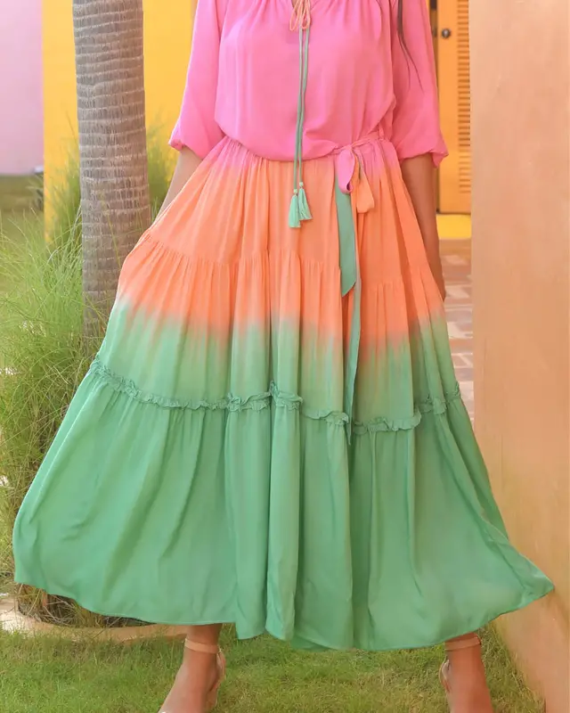 Hot Lava Dress Bobbi Sunny Days Pink/Orange/Emerald