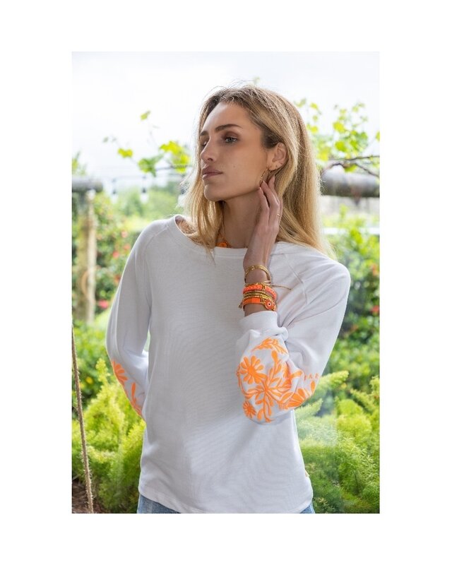 Tartaruga Sudadera Origenes Blanco Naranja