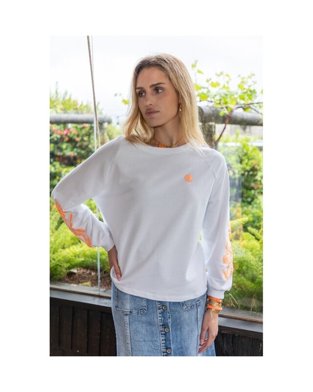 Tartaruga Sudadera Origenes Blanco Naranja