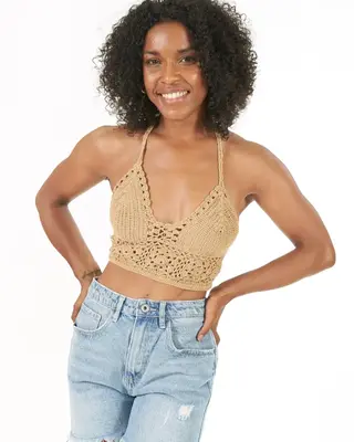 Melé Beach Top Kipas Camel