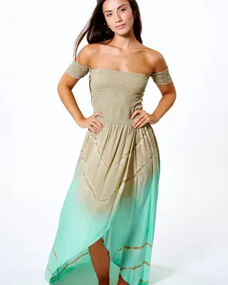 Melé Beach Lange Jurk Topali Cantik Aqua