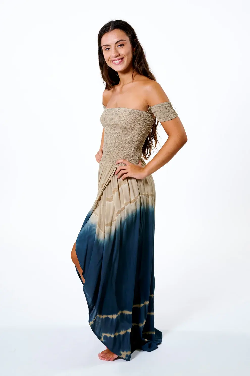 Melé Beach Lange Jurk Topali Cantik Navy