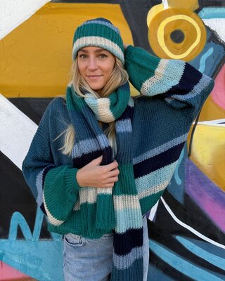 Bindi by Sust Stripe Beanie MH Combi Blue