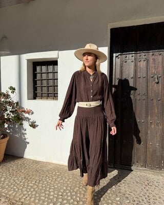 Bindi by Sust Esra Blouse Dobby Cr.R. Chocolate