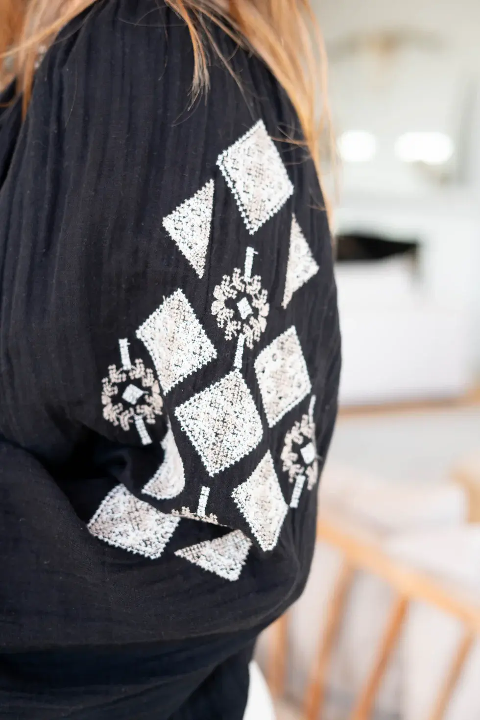 Ibzmode Blouse Sonrisa Cosido Black