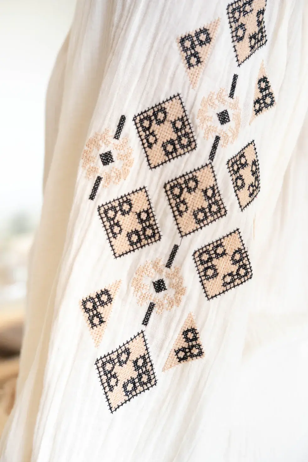 Ibzmode Blouse Sonrisa Cosido Ecru