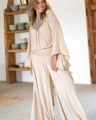 Ibzmode Pants Vena Estilo Ecru