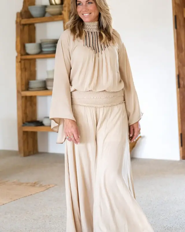 Ibzmode Pants Vena Estilo Ecru