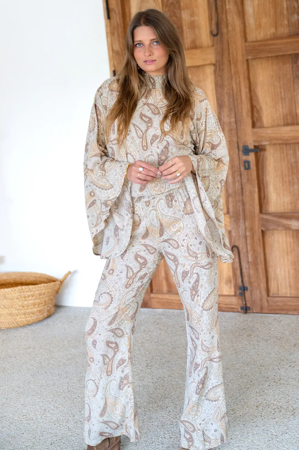 Ibzmode Pantalon Vena Paisley Ecru