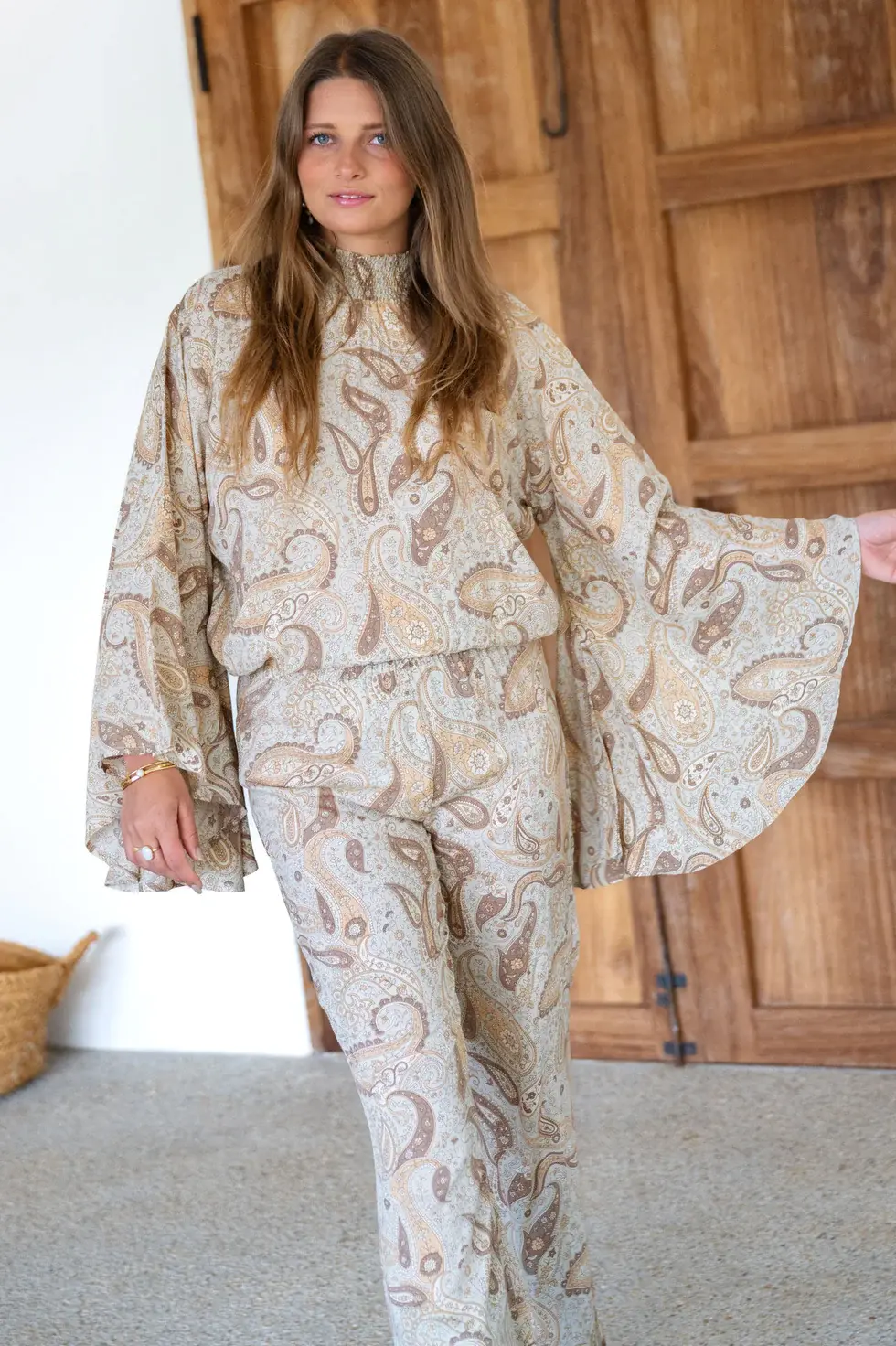 Ibzmode Pantalon Vena Paisley Ecru