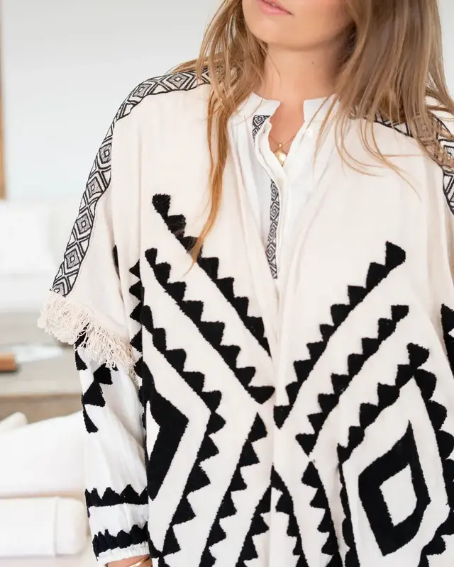 Ibzmode Poncho Ventana Arena Ecru