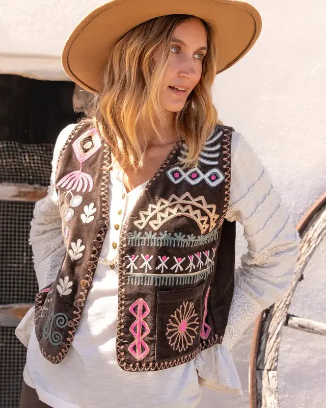 Isla Ibiza Bonita Gilet Fortuna Dark Brown