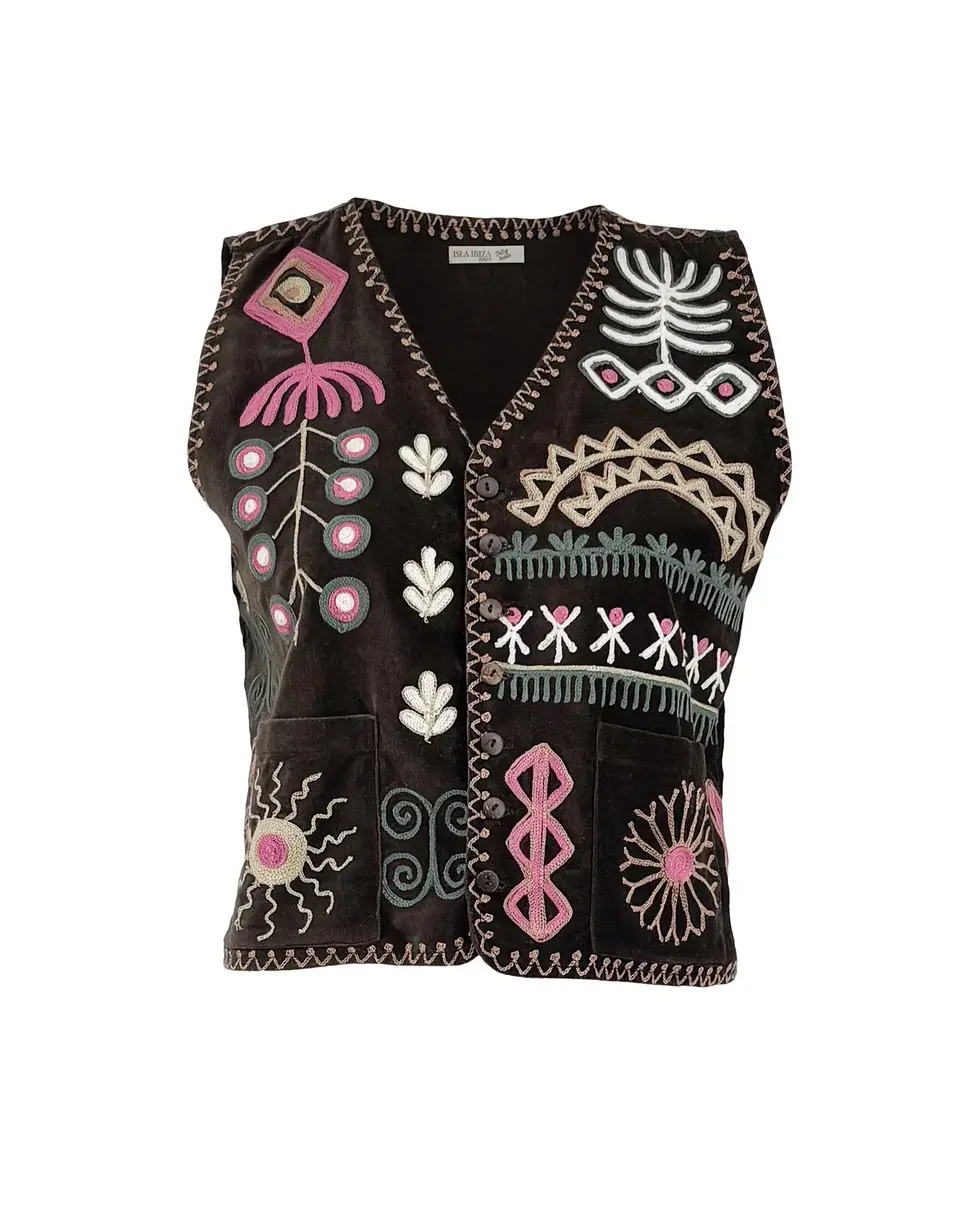 Isla Ibiza Bonita Gilet Fortuna Dark Brown