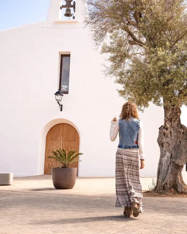 Isla Ibiza Bonita Denim Gilet - Ruffled Dark Blue