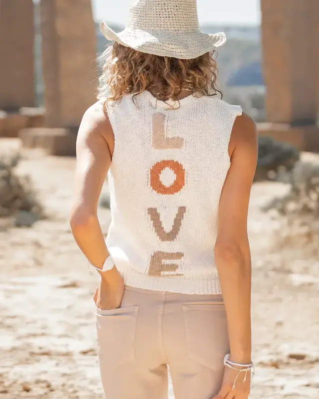 Isla Ibiza Bonita Gilet Heart Zonas Cream