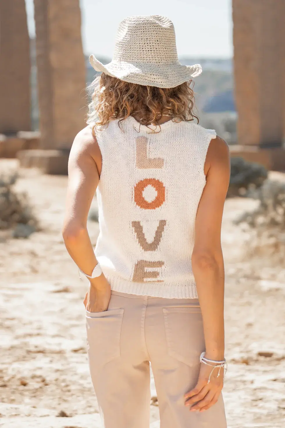 Isla Ibiza Bonita Gilet Heart Zonas Cream