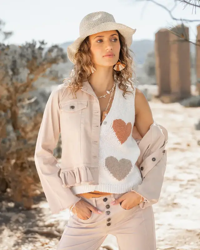 Isla Ibiza Bonita Gilet Heart Zonas Cream
