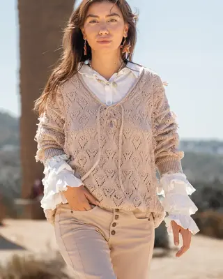 Isla Ibiza Bonita Knitted Jumper Gitano Khaki
