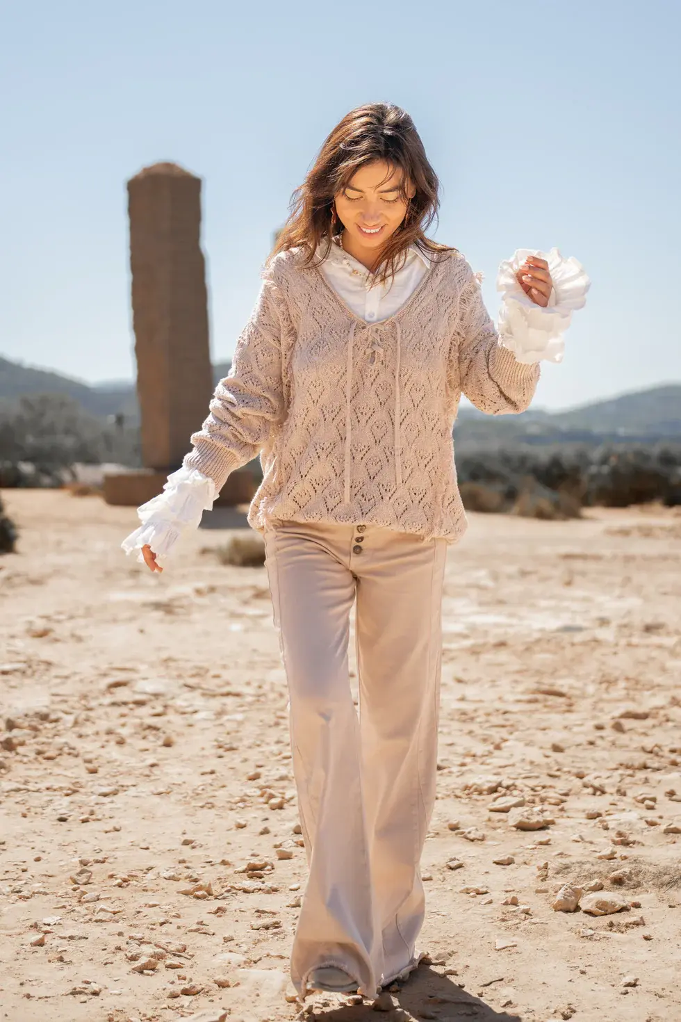 Isla Ibiza Bonita Knitted Jumper Gitano Khaki