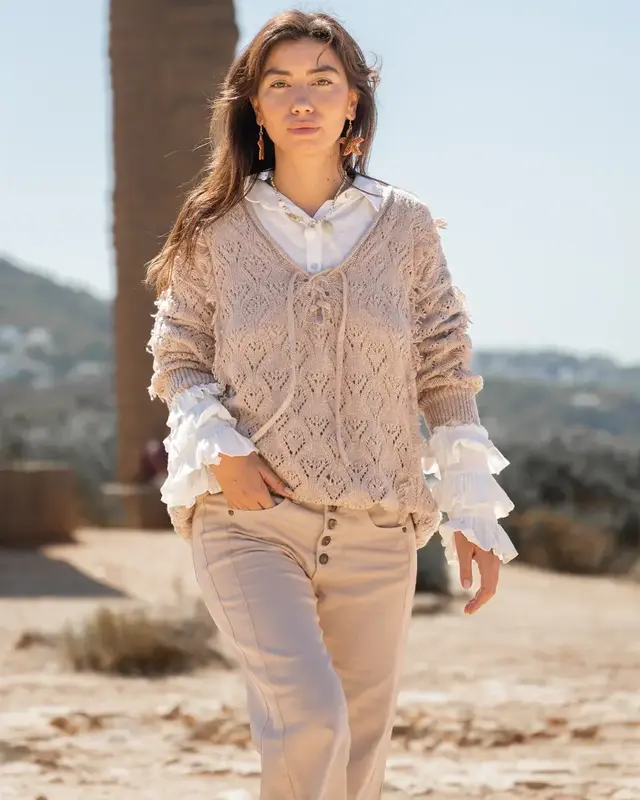 Isla Ibiza Bonita Knitted Jumper Gitano Khaki