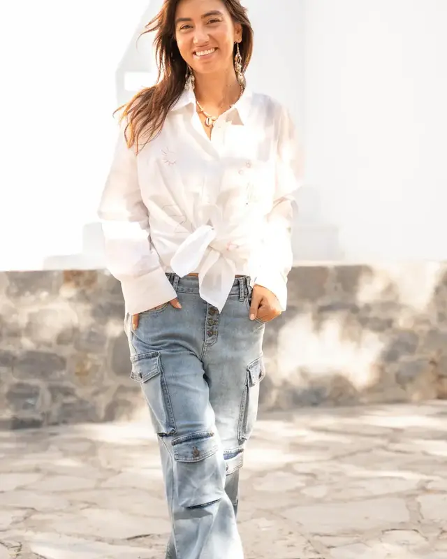 Isla Ibiza Bonita Embroidery Blouse Sombra White