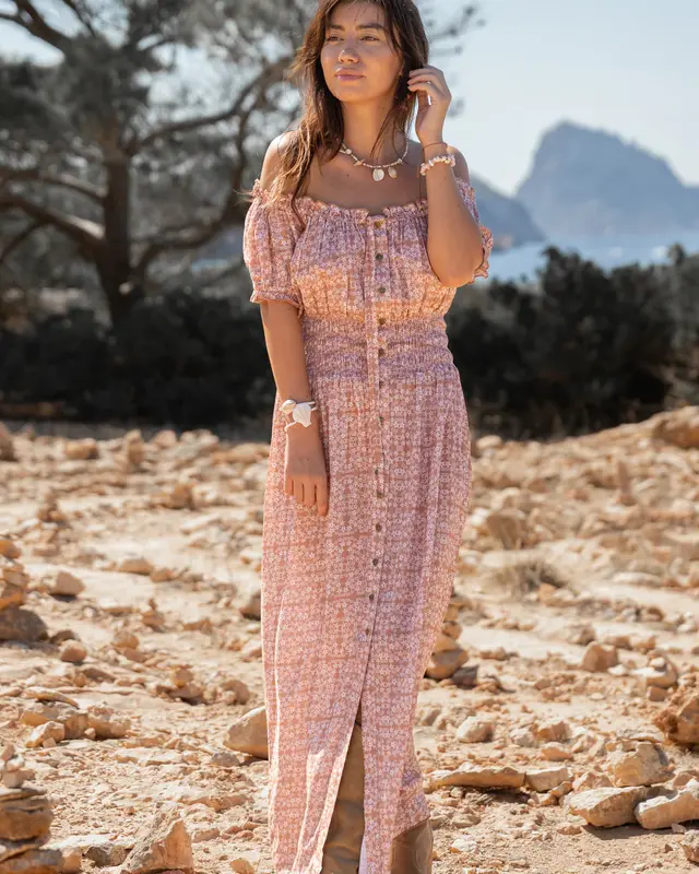 Isla Ibiza Bonita Lange Sun Jurk Estrella Print