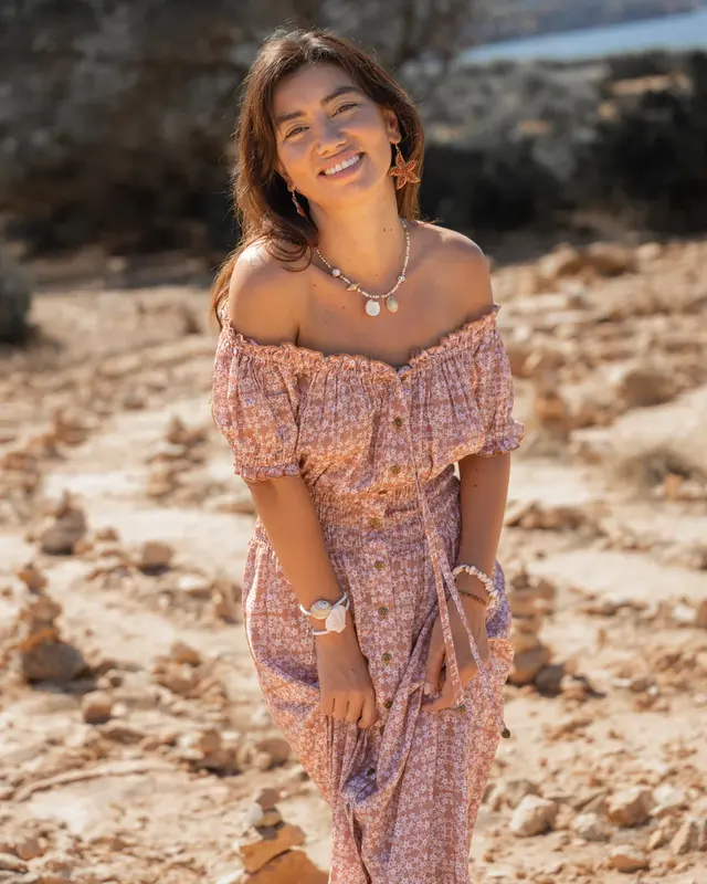 Isla Ibiza Bonita Lange Sun Jurk Estrella Print