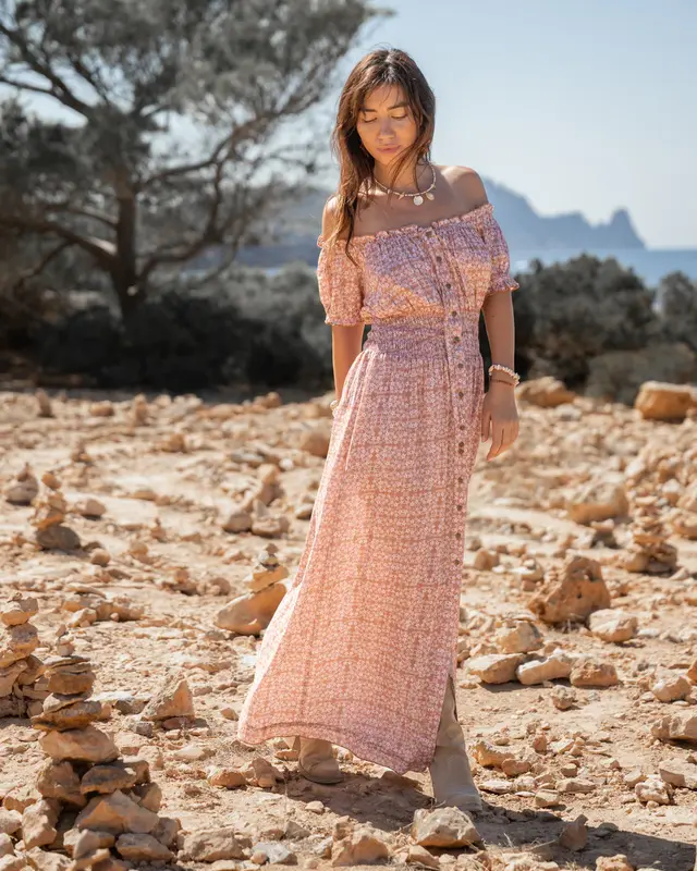 Isla Ibiza Bonita Lange Sun Jurk Estrella Print