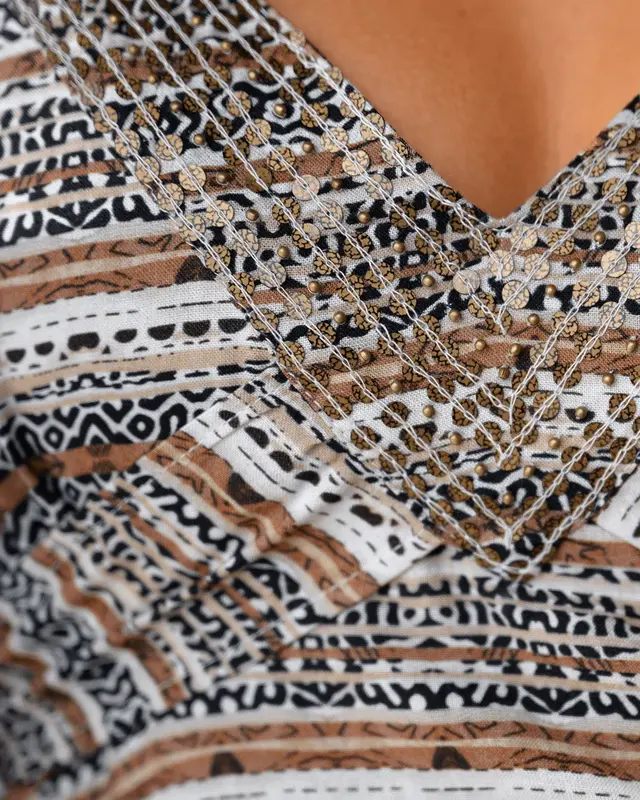 Isla Ibiza Bonita Lange Jurk Frontera Print