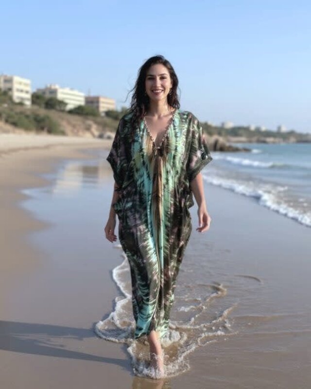 Tarifa Soul Kaftan Mikonos Shells Army/Mint/Camel