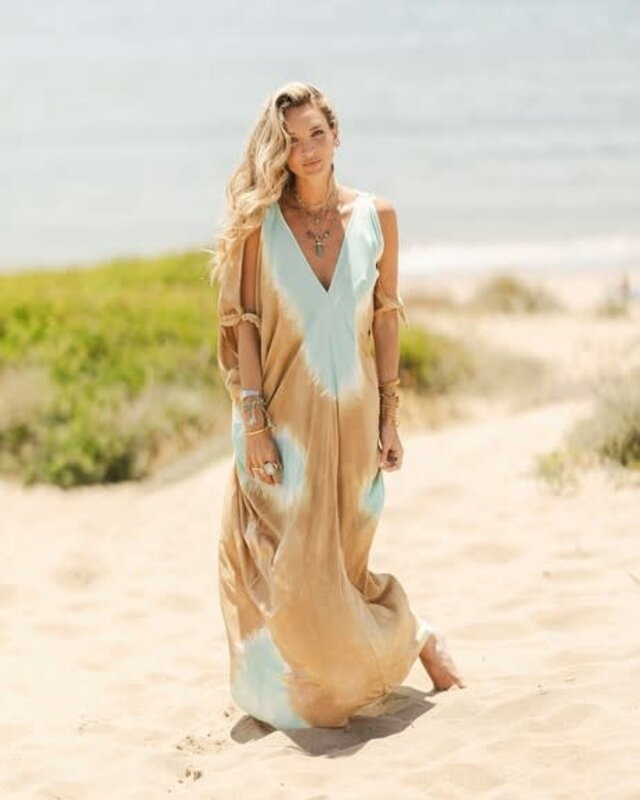 Tarifa Soul Lange Kaftan Aruba Camel/Mint