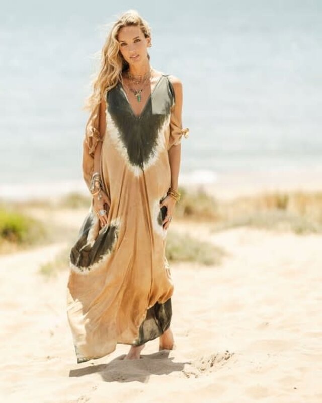 Tarifa Soul Lange Kaftan Aruba Camel/Army