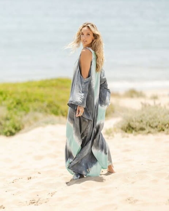 Tarifa Soul Maxi Kaftan Aruba Grey/Mint