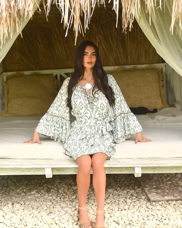 Hot Lava Jurk Hippie Metal Ethnic Sage