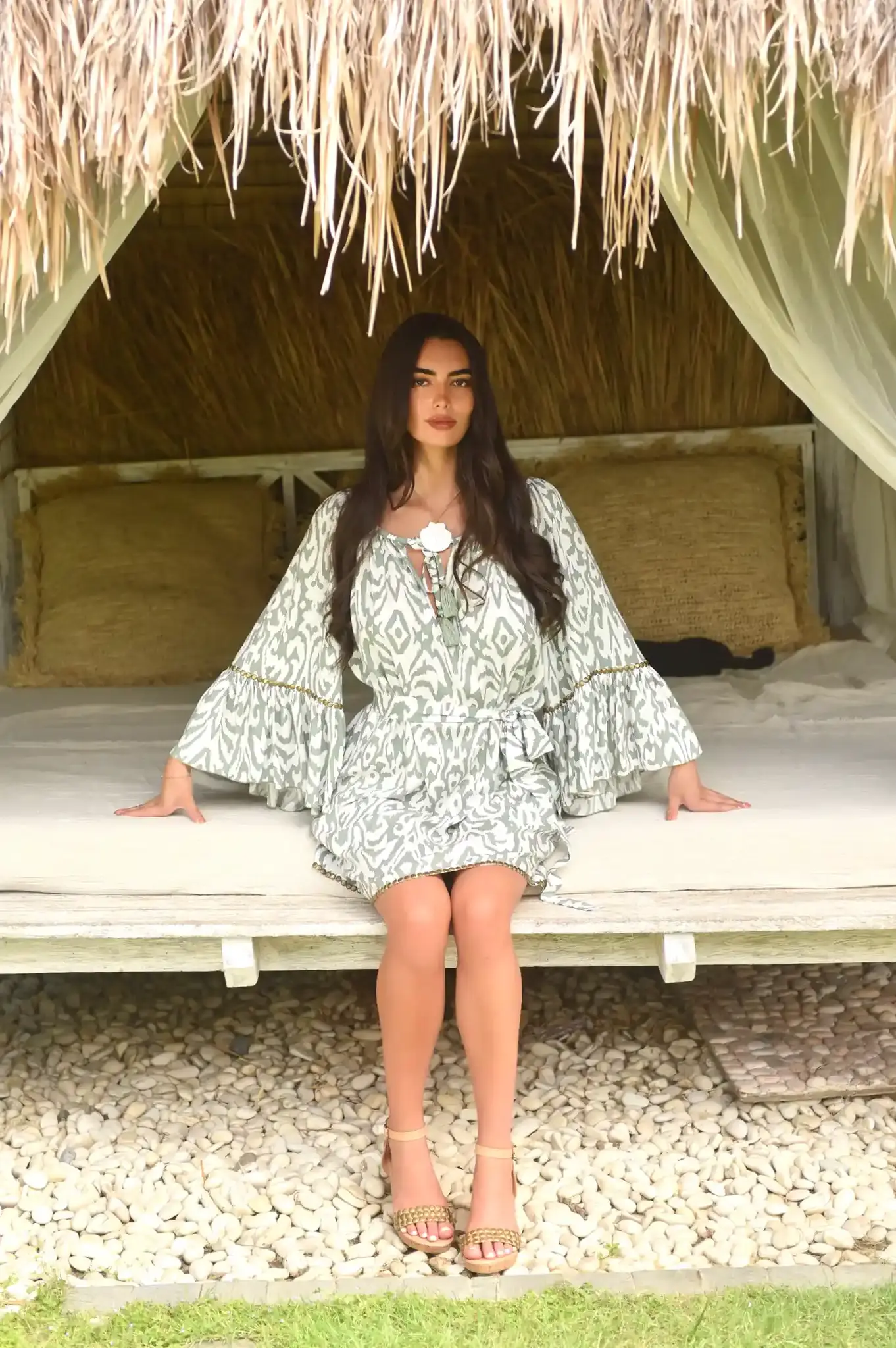 Hot Lava Jurk Hippie Metal Ethnic Sage