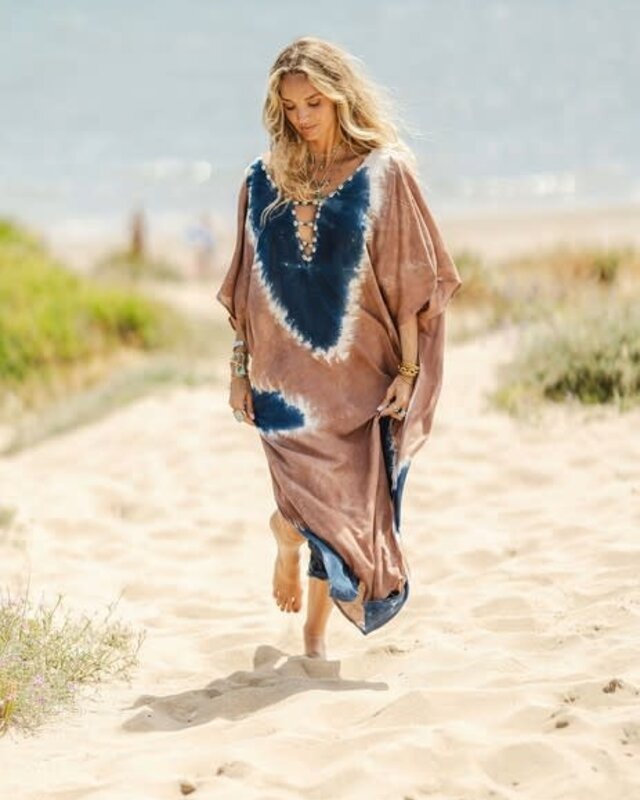 Tarifa Soul Maxi Tuniek Shells Aruba Camel/Navy