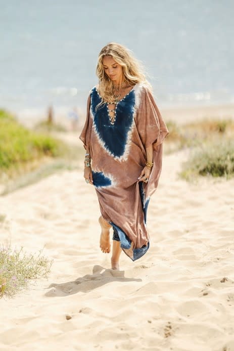 Tarifa Soul Maxi Tuniek Shells Aruba Camel/Navy
