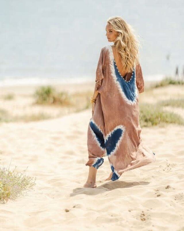 Tarifa Soul Maxi Tuniek Shells Aruba Camel/Navy