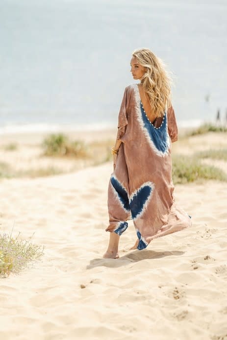 Tarifa Soul Maxi Tuniek Shells Aruba Camel/Navy